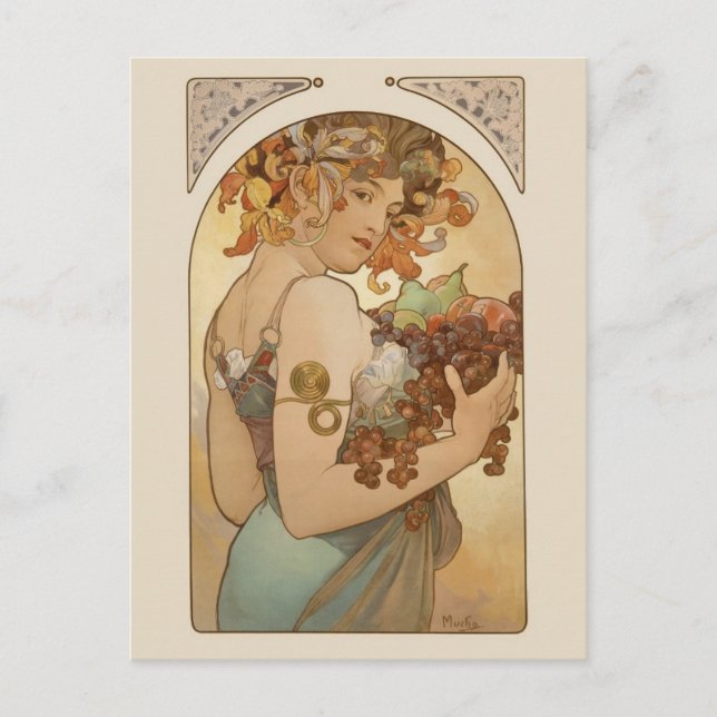 Alphonse Mucha Fruit CC0405 Art Nouveau Postcard (Front)