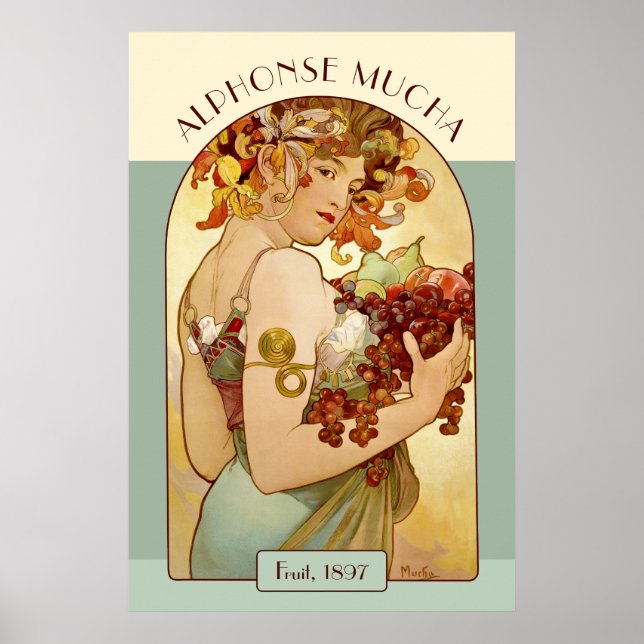 Alphonse Mucha Fruit Kitchen / Prosperous Business Poster (Front)