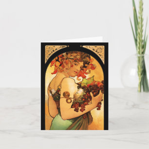 Alphonse Mucha Fruit Note Card