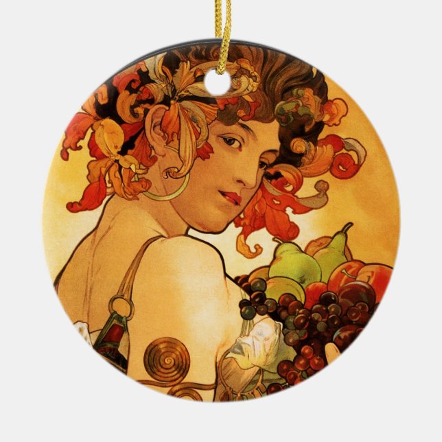 Alphonse Mucha Fruit Ornament (Front)