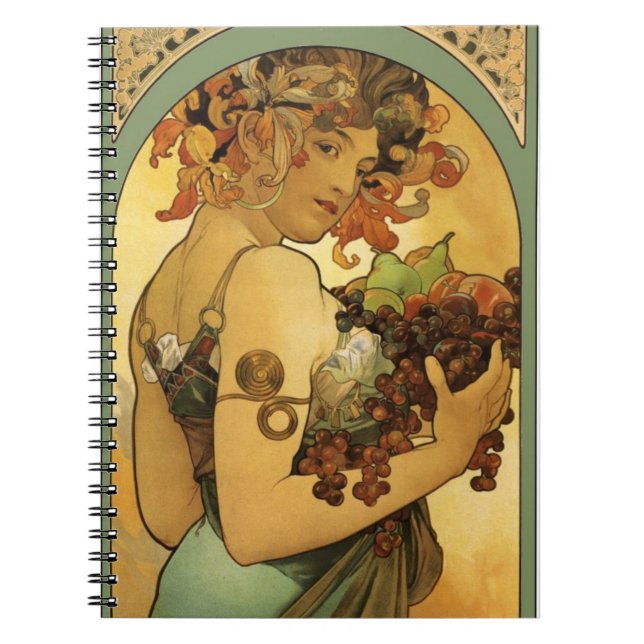 Alphonse Mucha Fruit Painting Notebook (Front)