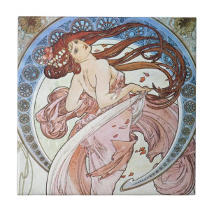 Alphonse Mucha Goddess Ceramic Tile