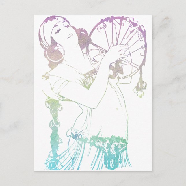 Alphonse Mucha Gypsies Postcard (Front)