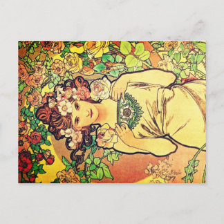 Alphonse Mucha  Holiday Postcard