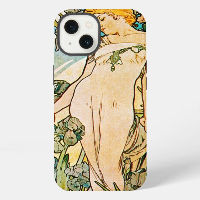 Alphonse Mucha - Iris WB iPhone Case (Back)