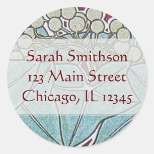 Alphonse Mucha Ivy Art Nouveau Address Labels