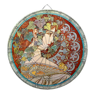 Alphonse Mucha Ivy Dartboard