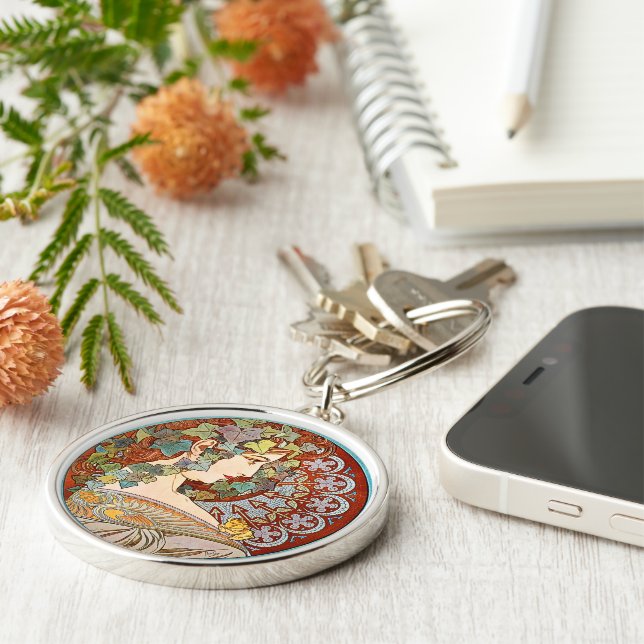 Alphonse Mucha Ivy Key Ring (Side)
