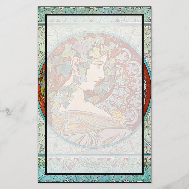 Alphonse Mucha Ivy Stationery (Front)