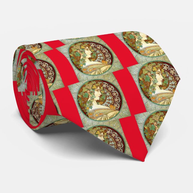 Alphonse Mucha , “ Ivy ” Tie (Rolled)