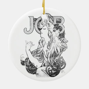 Alphonse Mucha JOB ISOGS Ceramic Ornament
