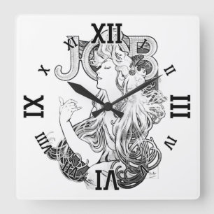 Alphonse Mucha JOB ISOGS Square Wall Clock