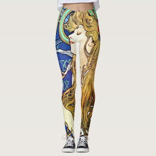 Alphonse Mucha JOB Leggings