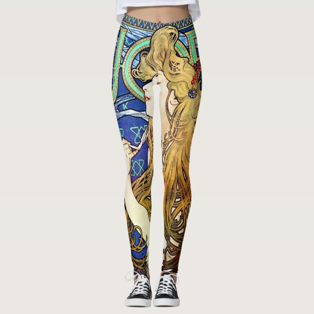 Alphonse Mucha JOB Leggings (Front)
