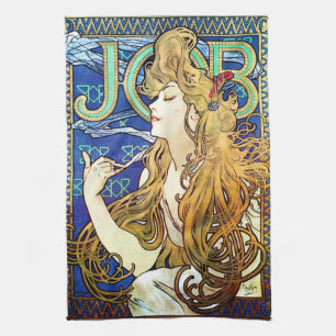 Alphonse Mucha JOB Tea Towel