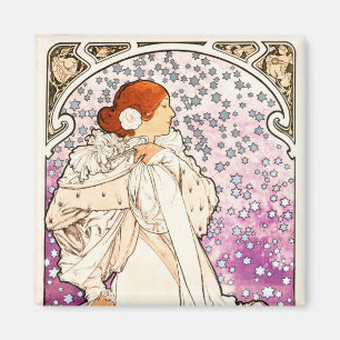 Alphonse Mucha La Dame 1896 Art Nouveau Vintage Magnet