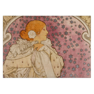 Alphonse Mucha La Dame Aux Camelias: Art Nouveau Cutting Board