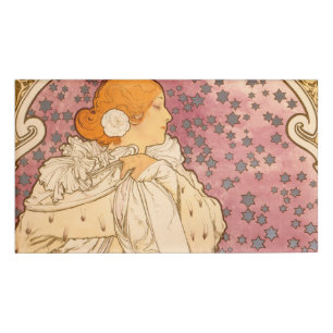 Alphonse Mucha La Dame Aux Camelias: Art Nouveau Name Tag