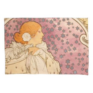 Alphonse Mucha La Dame Aux Camelias: Art Nouveau Pillowcase