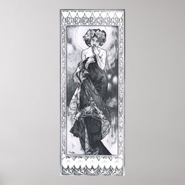 Alphonse Mucha. La Lune/Moon 1902 Poster (Front)