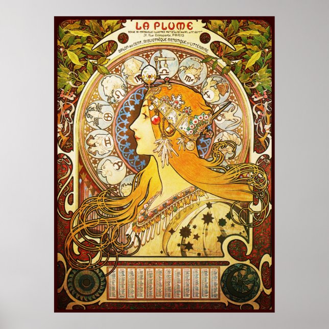Alphonse Mucha La Pen Poster (Front)