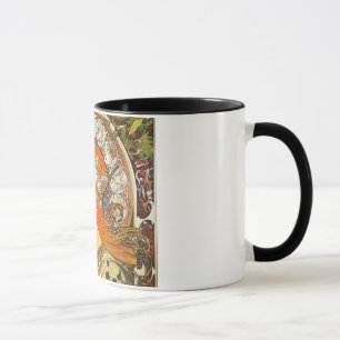 Alphonse Mucha La Plume Zodiac Art Nouveau Vintage Mug