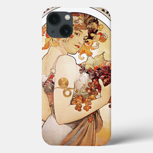Alphonse Mucha Lady With Fruit Case-Mate iPhone Case (Back)