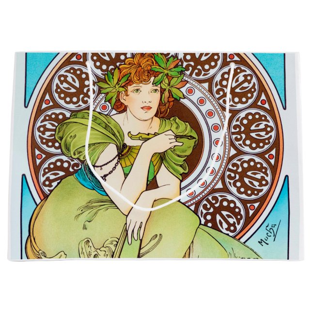 Alphonse Mucha Large Gift Bag (Front)