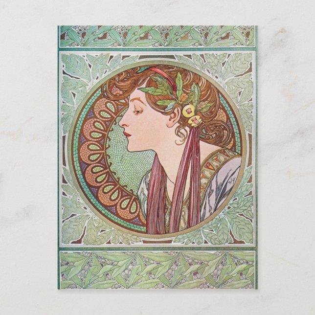 Alphonse Mucha Laurel Art Nouveau Postcards (Front)