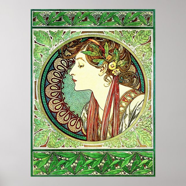 Alphonse Mucha Laurel Poster (Front)