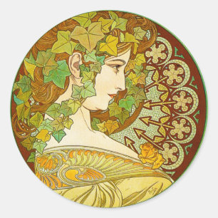 Alphonse Mucha Laurel Stickers