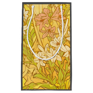 Alphonse Mucha Lily Flowers Pattern: Art Nouveau Small Gift Bag