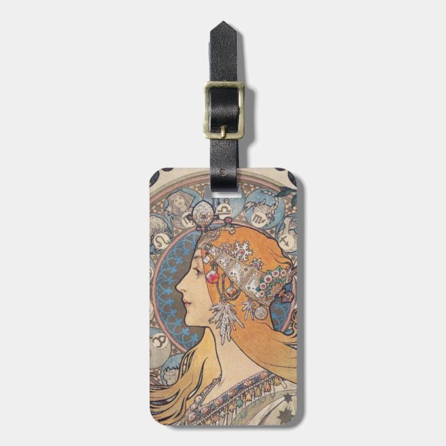"Alphonse Mucha" Luggage Tag (Front Vertical)