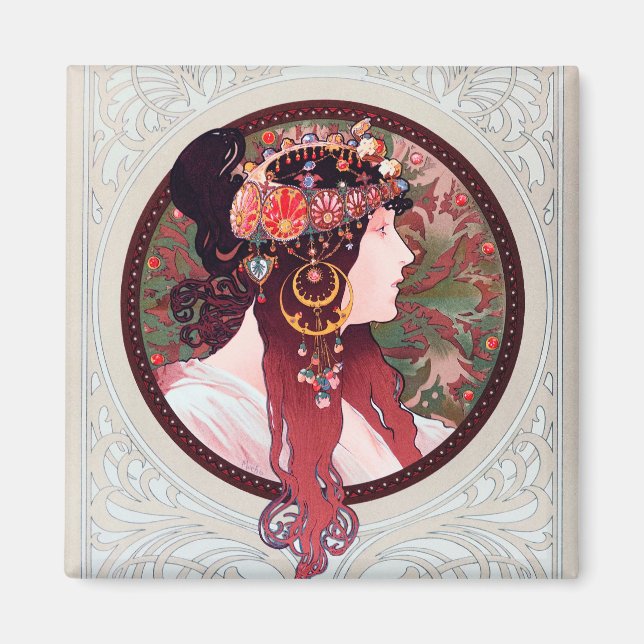 Alphonse Mucha Magnet (Front)