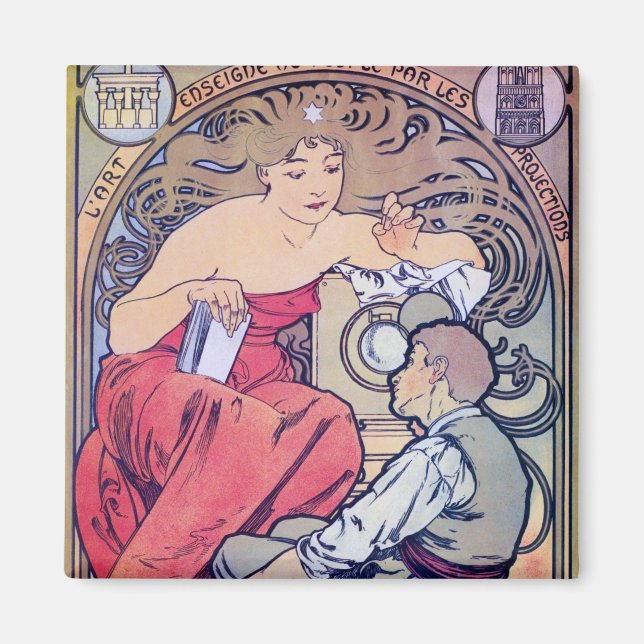 Alphonse Mucha Magnet (Front)
