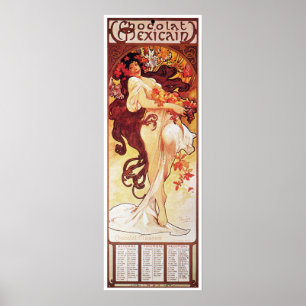 Alphonse Mucha, Mexican Chocolate 1896 Poster