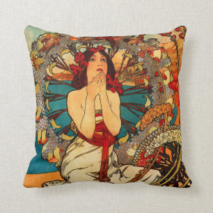 Alphonse Mucha Monte Carlo Pillow