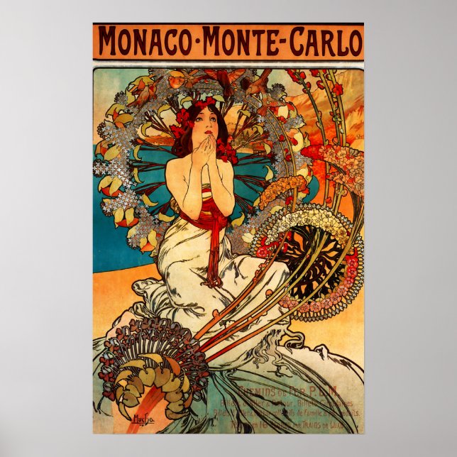 Alphonse Mucha Monte Carlo Poster (Front)
