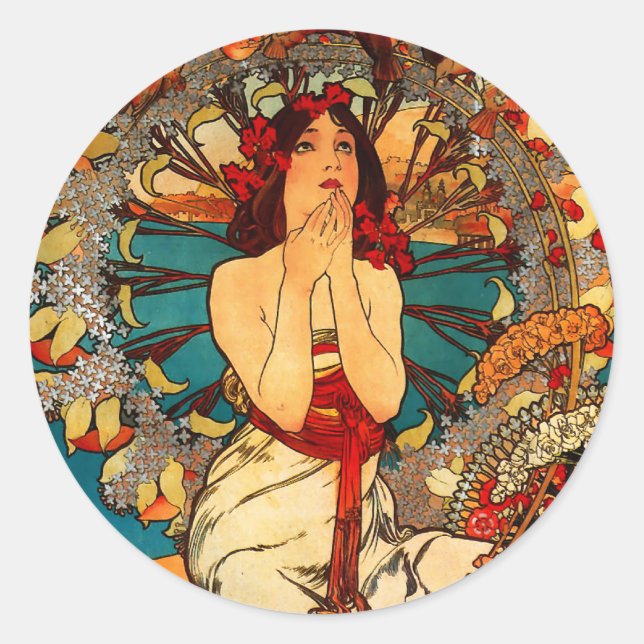 Alphonse Mucha Monte Carlo Stickers (Front)