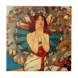 Alphonse Mucha Monte Carlo Tile