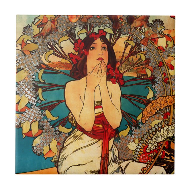 Alphonse Mucha Monte Carlo Tile (Front)