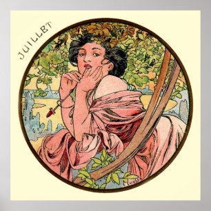 Alphonse Mucha Month Of July Poster