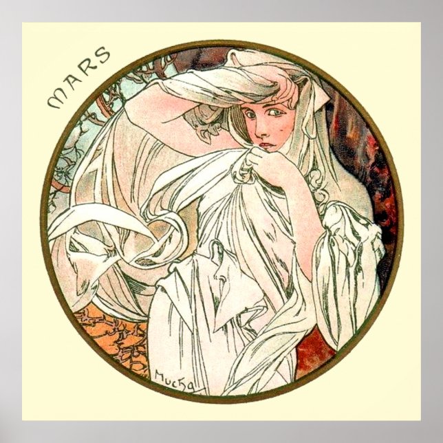 Alphonse Mucha Month Of March Poster (Front)