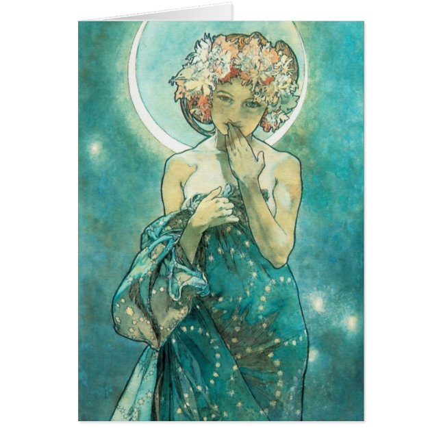 Alphonse Mucha Moonlight Clair De Lune Art Nouveau (Front)