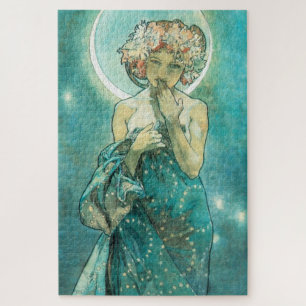 Alphonse Mucha Moonlight Clair De Lune Art Nouveau Jigsaw Puzzle