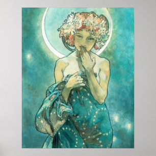 Alphonse Mucha Moonlight Clair De Lune Art Nouveau Poster