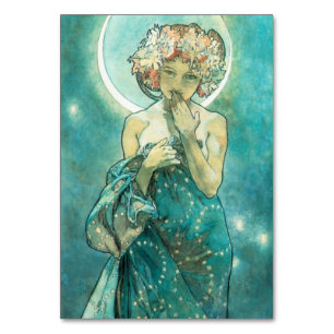 Alphonse Mucha Moonlight Clair De Lune Art Nouveau Table Number