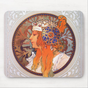 Alphonse Mucha Mouse Pad