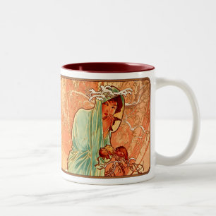 Alphonse Mucha Nouveau Winter Lady Coffee Cup Mug