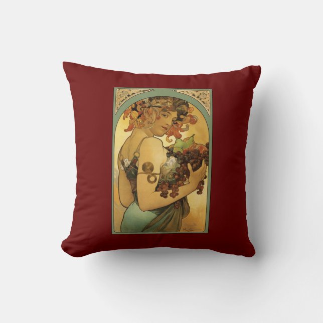 Alphonse Mucha Painting Cushion (Front)